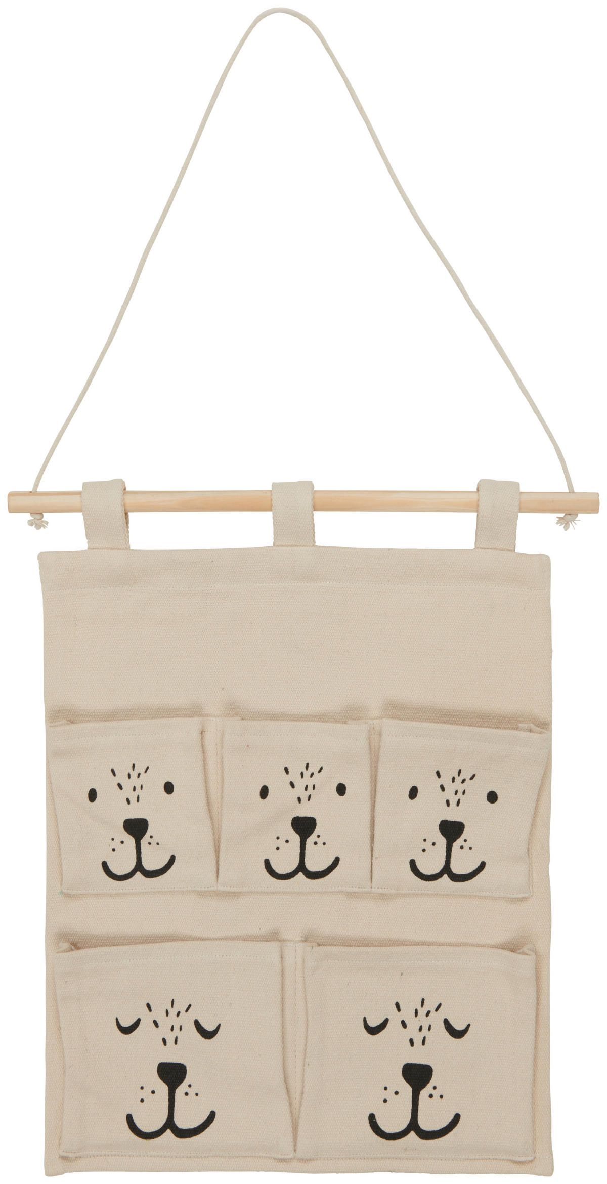 VISEĆI ORGANIZATOR  - prirodne boje, Basics, drvo/tekstil (37/43cm) - Patinio