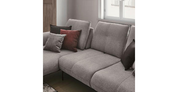 ECKSOFA in Flachgewebe Grau  - Schwarz/Grau, Natur, Textil (277/182cm) - Valnatura