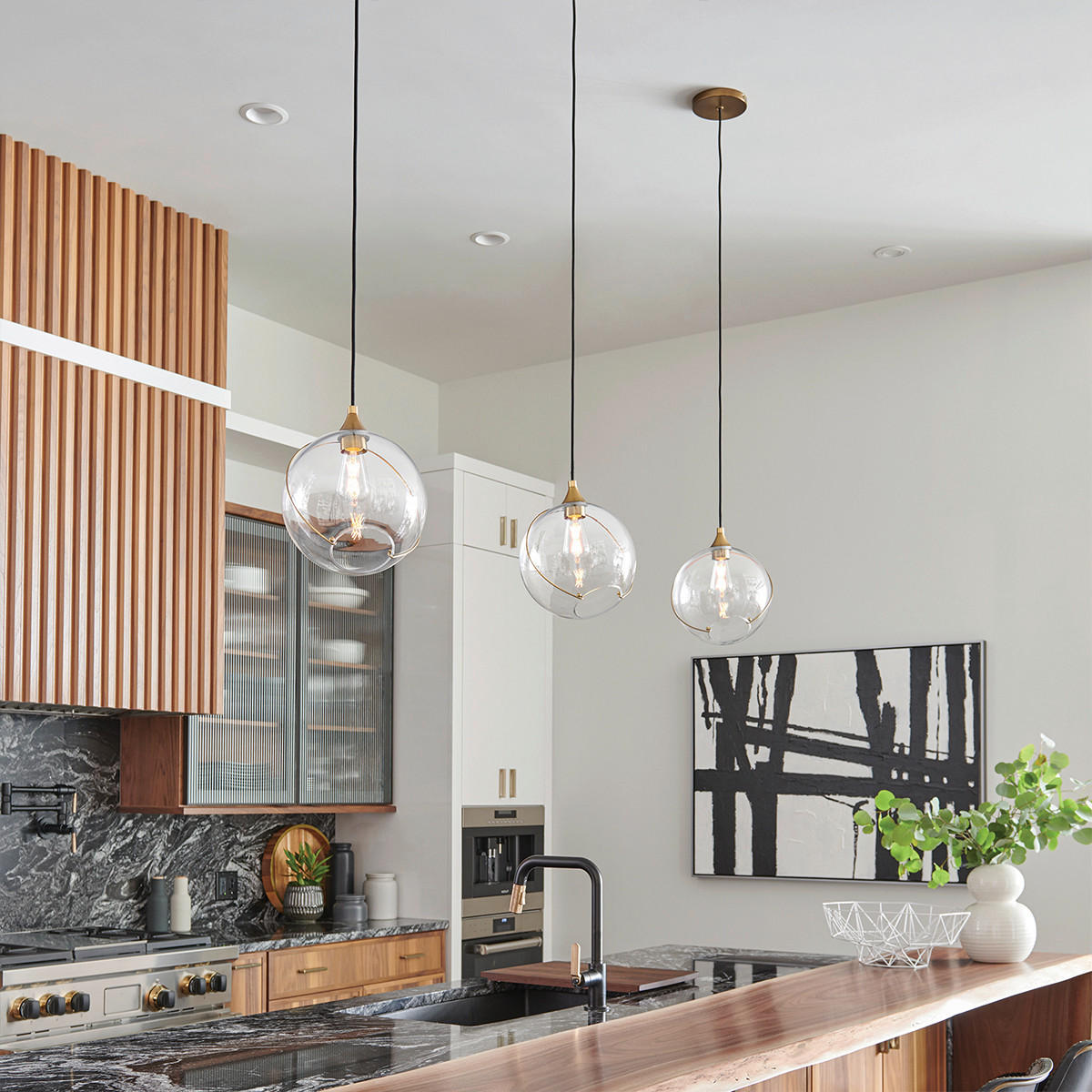 HÄNGELEUCHTE    - Messingfarben, Design, Glas/Metall (27.4/37cm) - Elstead Lighting