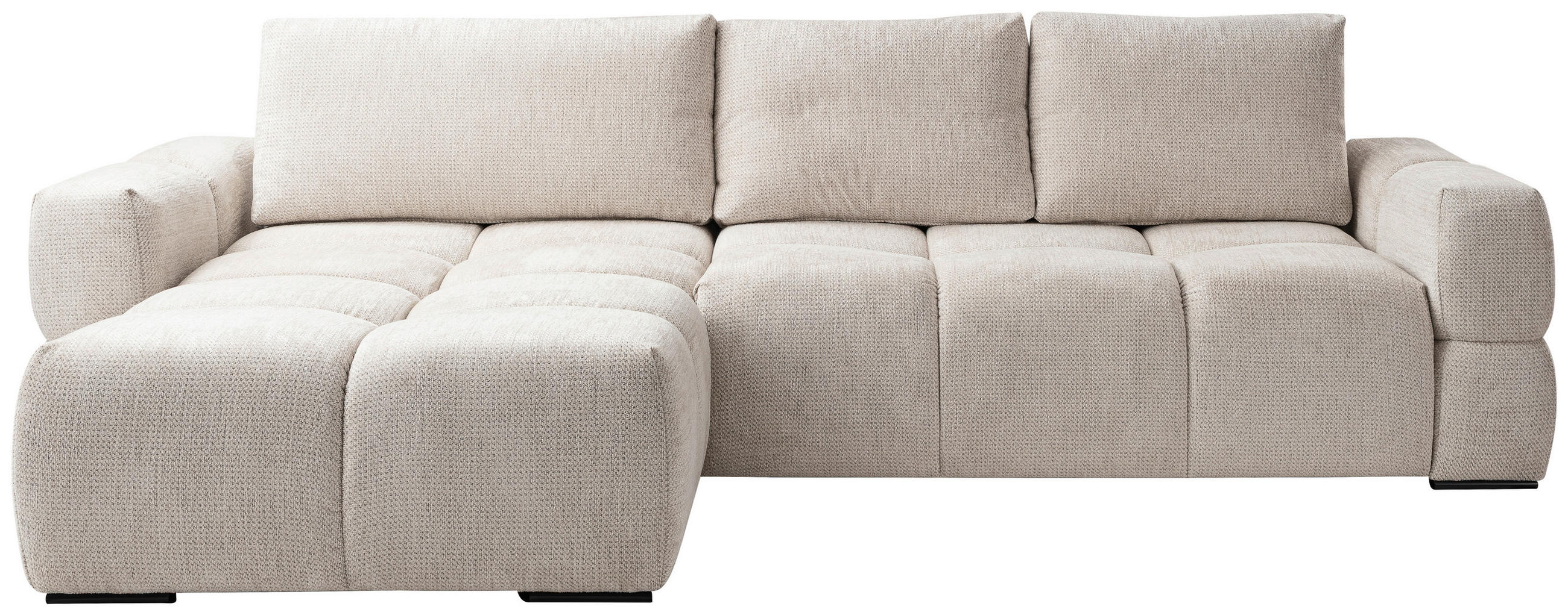ECKSOFA Kaschmir  - Kaschmir/Schwarz, Design, Textil/Metall (173/299cm) - Stylife
