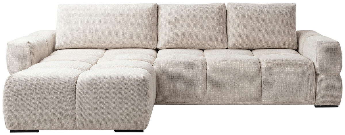 ECKSOFA Kaschmir  - Kaschmir/Schwarz, Design, Textil/Metall (173/299cm) - Stylife