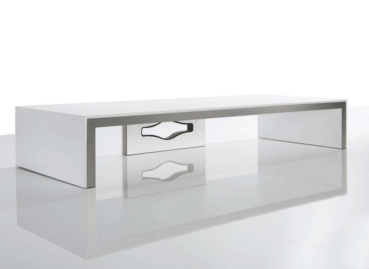 TV-AUFSATZ   Weiß, Alufarben  - Alufarben/Weiß, KONVENTIONELL (63/10/26cm) - MID.YOU