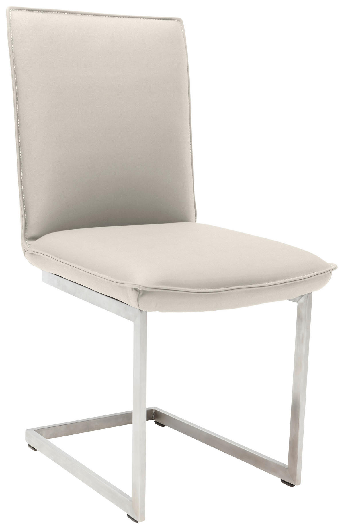 SCHWINGSTUHL  in Nickel Echtleder pigmentiert  - Edelstahlfarben/Beige, Design, Leder/Metall (48/93/65cm) - Ambiente