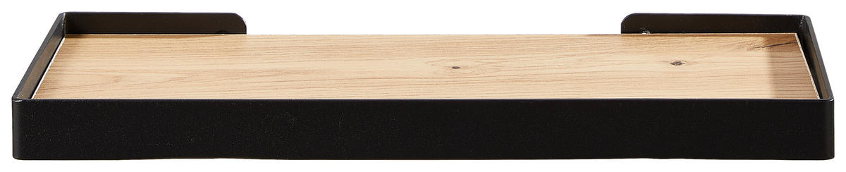 VÄGGHYLLA 40/3/15 cm  - svart/ekfärgad, Basics, metall/trämaterial (40/3/15cm) - Xora