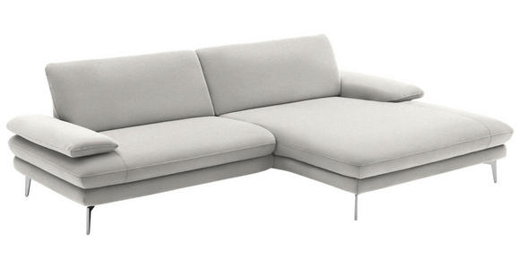 ECKSOFA Creme, Naturfarben Webstoff  - Creme/Schwarz, Design, Textil/Metall (284/184cm) - Dieter Knoll