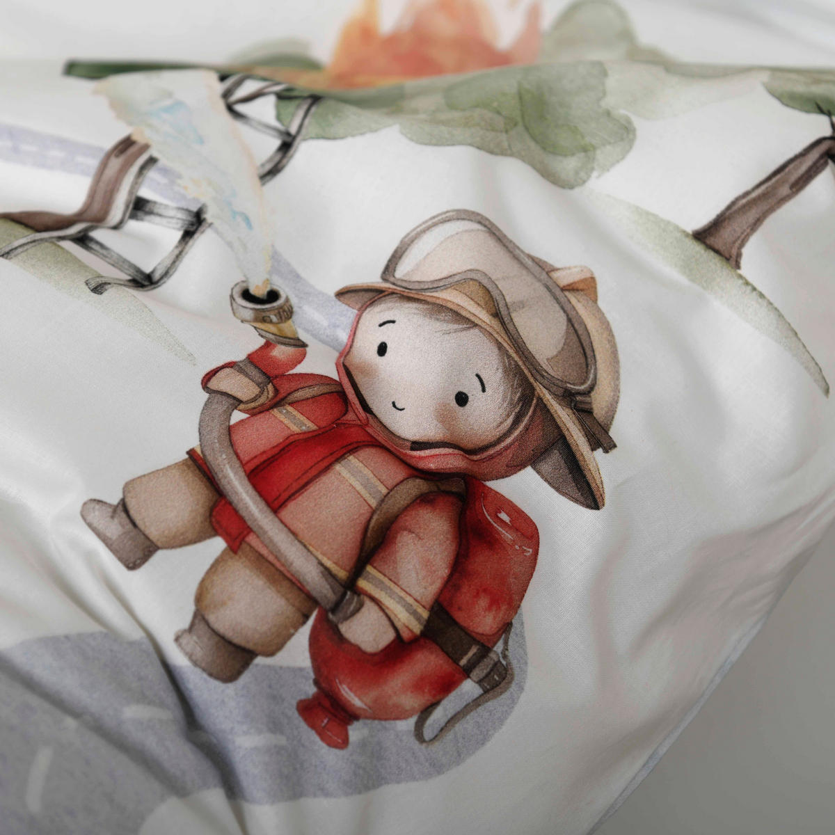 BABYBETTWÄSCHE Feuerwehr Renforcé 100/135 cm  - Rot/Weiß, Basics, Textil (100/135cm) - baby best