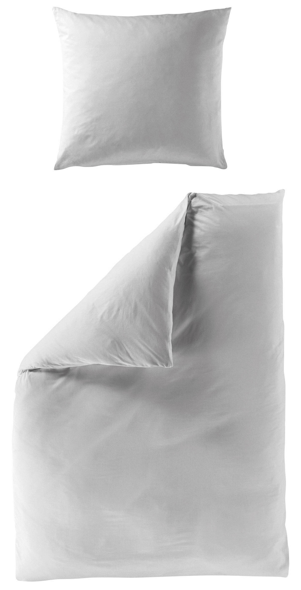 BETTWÄSCHE Makosatin 155/220 cm  - Hellgrau, KONVENTIONELL, Textil (155/220cm) - Bierbaum