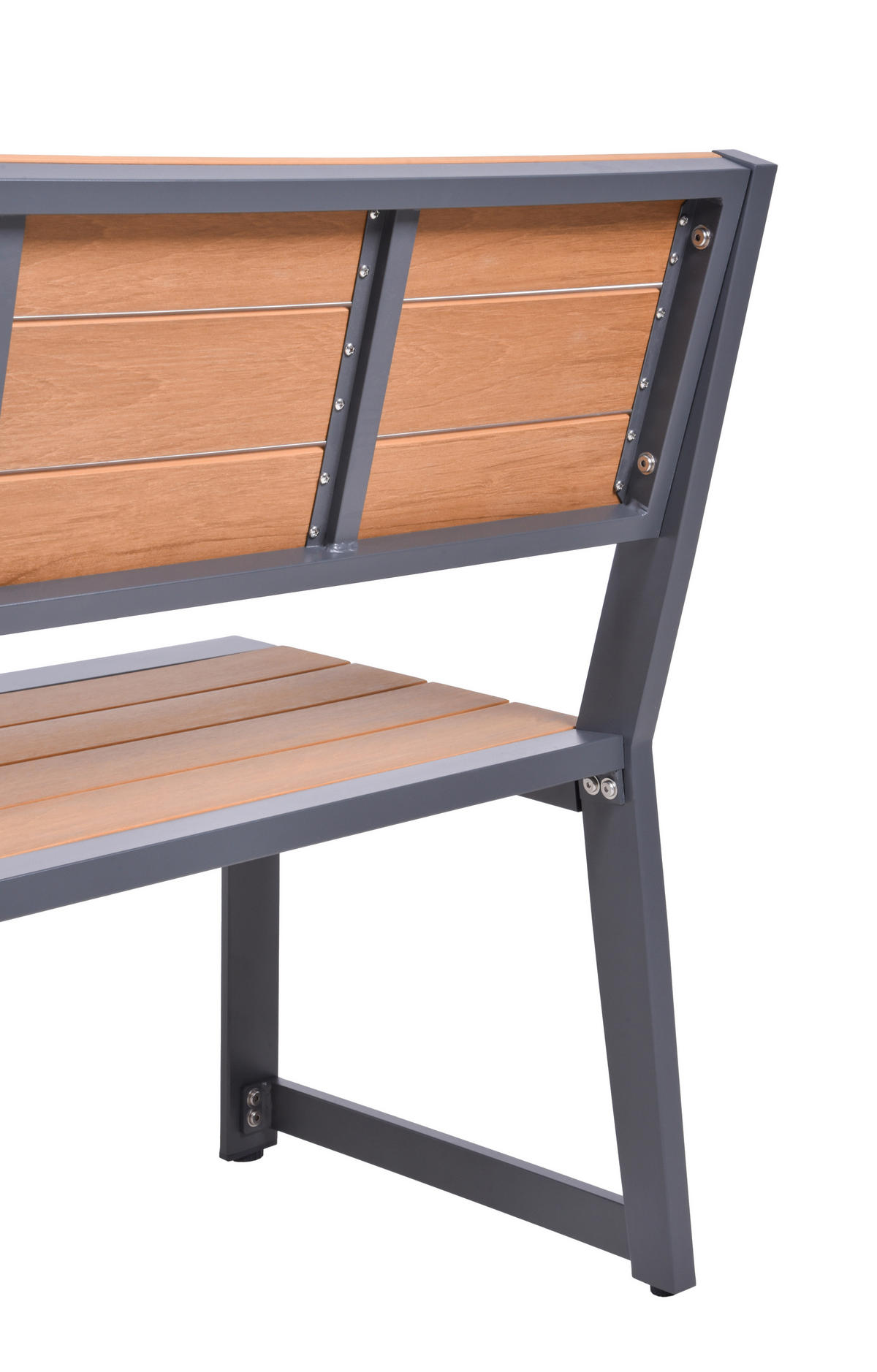 GARTENBANK 55/81/180 cm  in Anthrazit, Braun  - Anthrazit/Braun, Basics, Kunststoff/Metall (55/81/180cm) - Gardenson