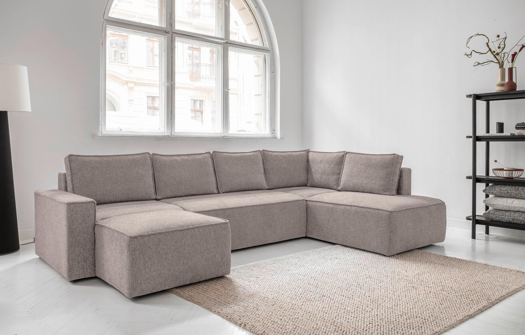 SOFFA i grå, vit  - vit/grå, Design, textil/plast (156/322/194cm) - MID.YOU