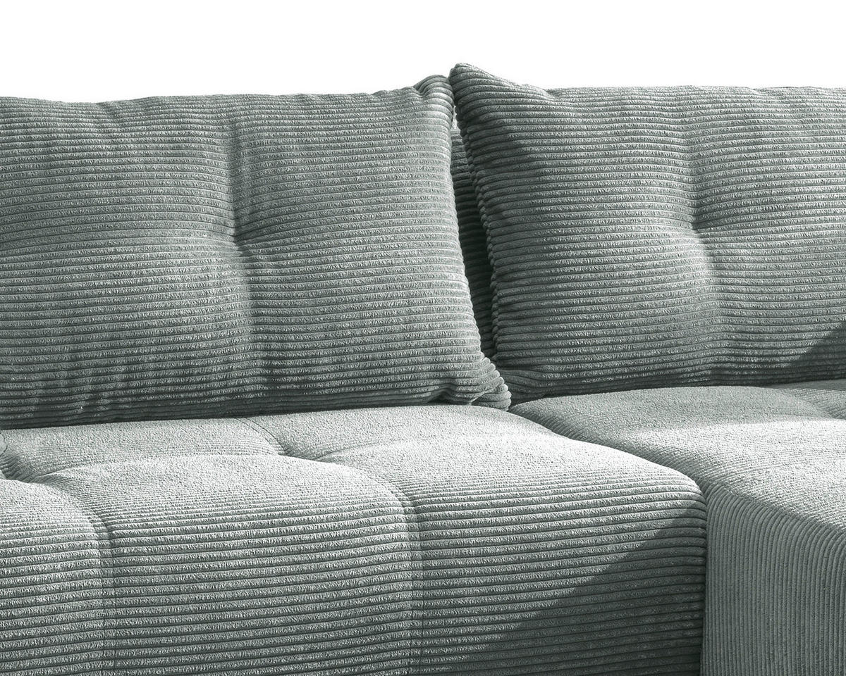 ECKSOFA in Cord Hellblau  - Schwarz/Hellblau, Modern, Holz/Textil (246/177cm) - MID.YOU