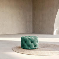 HOCKER in Textil Dunkelgrün  - Dunkelgrün/Schwarz, Design, Kunststoff/Textil (60/39/60cm) - P & B
