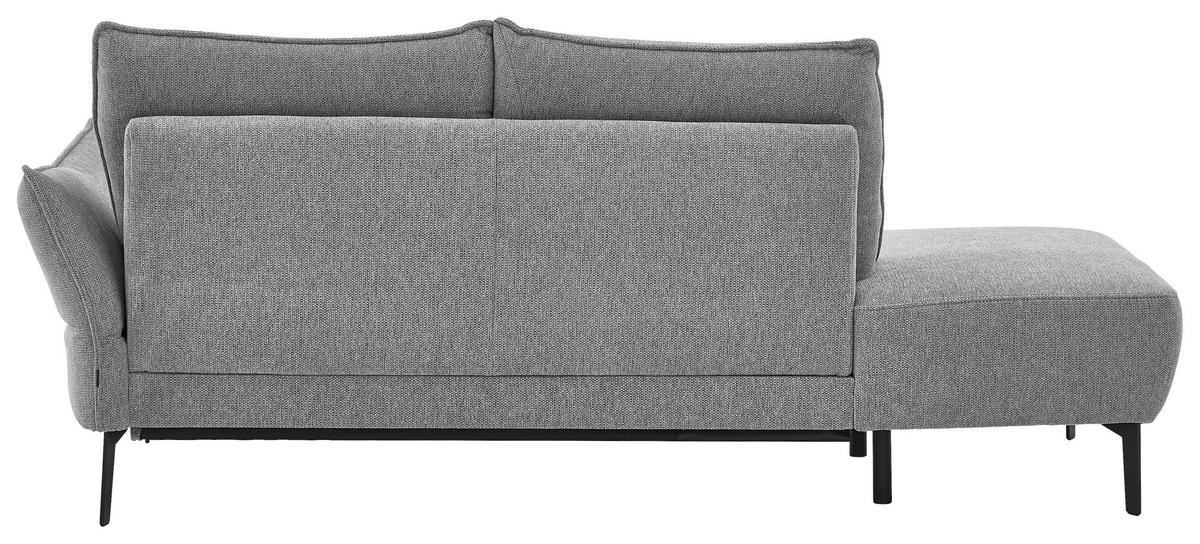 RÉCAMIERE  in Chenille Grau  - Schwarz/Grau, KONVENTIONELL, Textil/Metall (206/90/92cm) - Elegando