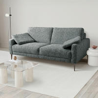 3-SITZER-SOFA SPRING in Webstoff Anthrazit Modern  - Anthrazit/Schwarzchrom, Design, Textil/Metall (187/85/92cm) - Livetastic