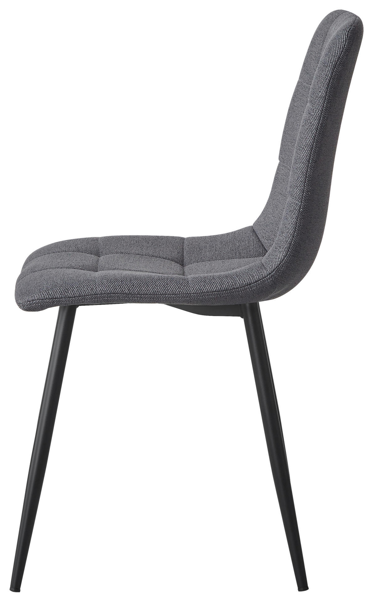 STUHL Webstoff Grau, Schwarz  - Schwarz/Grau, Design, Textil/Metall (45/86.5/55cm) - Stylife