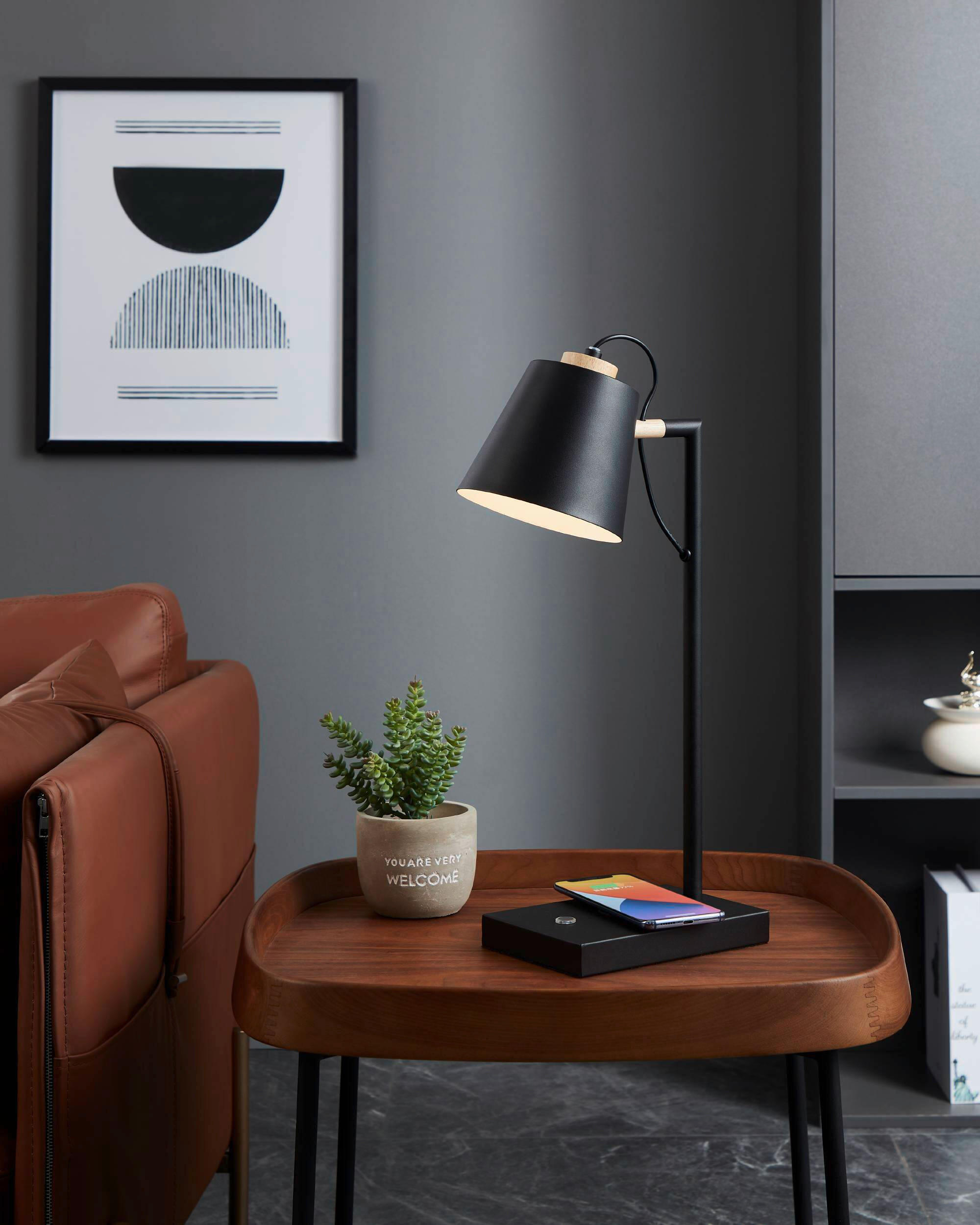 TISCHLEUCHTE 24/13,5/50 cm   - Creme/Schwarz, KONVENTIONELL, Holz/Metall (24/13,5/50cm) - Eglo