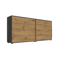 SIDEBOARD Mailand Set 1 158/73/33 cm 8 Schublade(n)  - Anthrazit/Schwarz, MODERN, Holzwerkstoff/Kunststoff (158/73/33cm) - MID.YOU