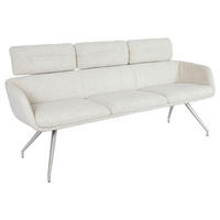 SITZBANK 200/92,5/67 cm Webstoff Edelstahlfarben, Beige  - Edelstahlfarben/Beige, Design, Textil/Metall (200/92,5/67cm) - Dieter Knoll