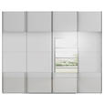 SCHWEBETÜRENSCHRANK 271/223/68 cm 4-türig Weiß, Seidengrau  - Chromfarben/Seidengrau, Design, Glas/Holzwerkstoff (271/223/68cm) - Novel