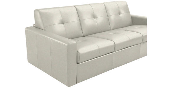 SCHLAFSOFA Bard in Echtleder Weiß  - Schwarz/Weiß, KONVENTIONELL, Leder/Kunststoff (206/81/96cm) - Novel