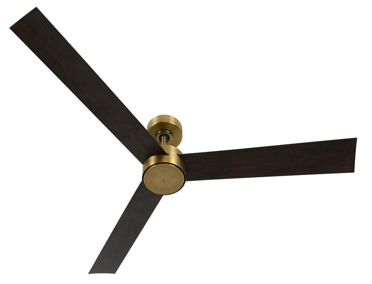 DECKENVENTILATOR 132 cm  - Messingfarben/Walnussfarben, Trend, Kunststoff/Metall (132cm) - P & B