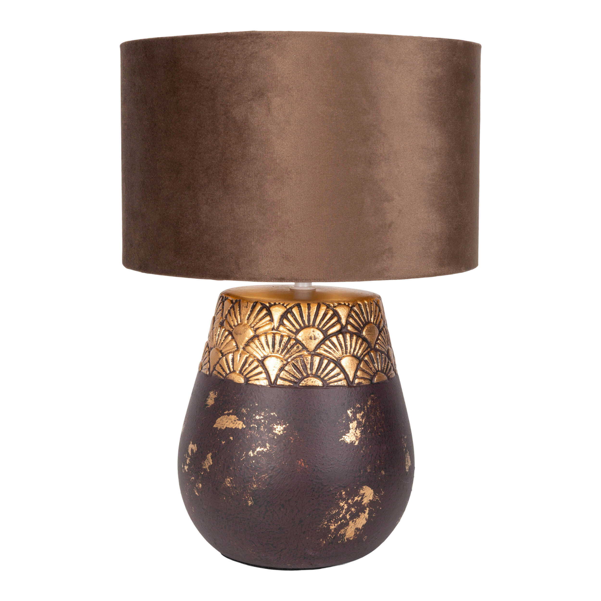 TISCHLEUCHTE BRONCO 26/39 cm  - Goldfarben/Braun, LIFESTYLE, Keramik/Textil (26/39cm) - Näve