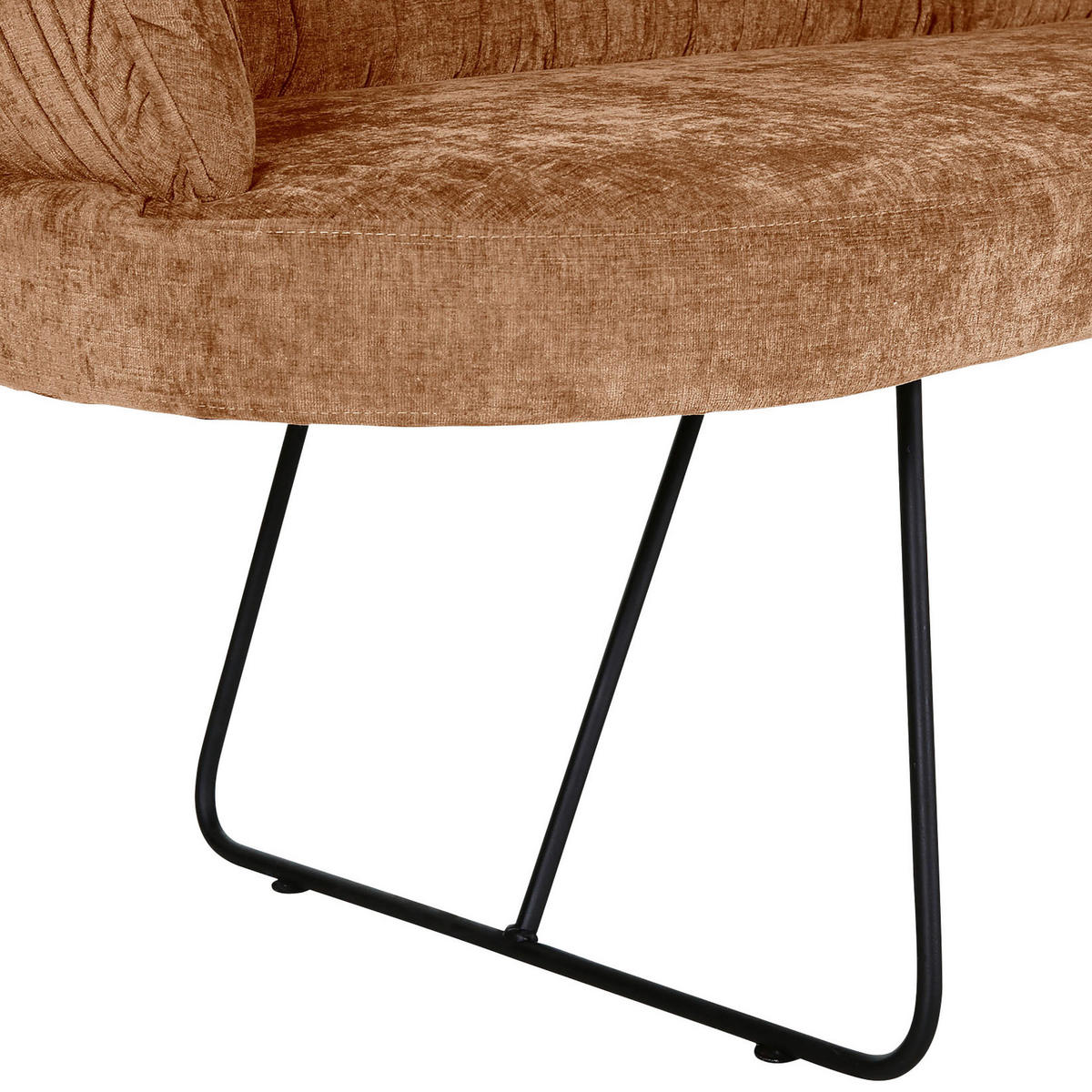 SITZBANK in Textil Rostfarben  - Rostfarben/Schwarz, Design, Textil/Metall (202/88/65cm) - Novel