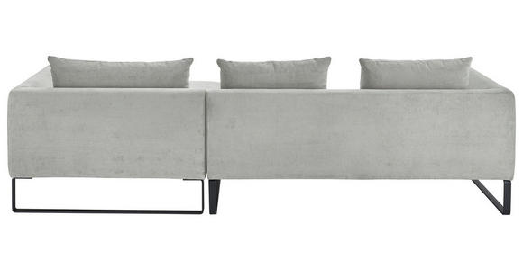 ECKSOFA  in Feincord Hellgrau  284/178 cm  - Hellgrau/Schwarz, KONVENTIONELL, Textil/Metall (284/178cm) - Hom`in