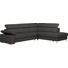 WOHNLANDSCHAFT in Leder Dunkelgrau - Dunkelgrau/Alufarben, Design, Leder/Metall (275/226cm) - Beldomo Premium WOHNLANDSCHAFT in Leder Dunkelgrau - Dunkelgrau/Alufarben, Design, Leder/Metall (275/226cm) - Beldomo Premium