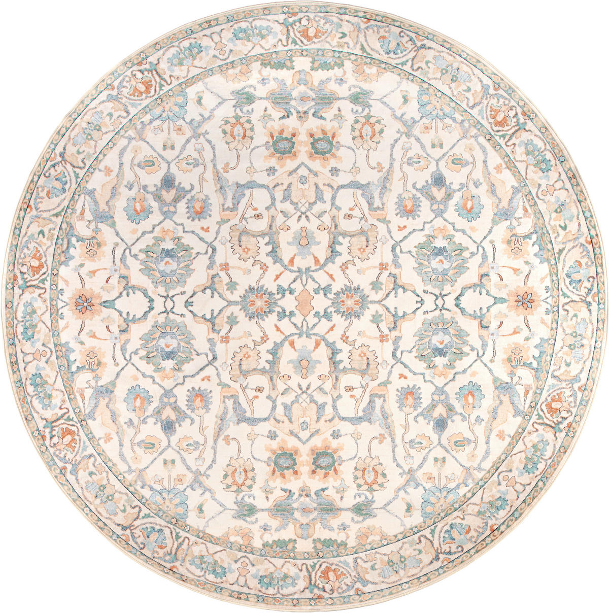 VINTAGE-TEPPICH 200 cm Living Zaveran Terracotta, Perlmutt, Graublau rund  - Graublau/Perlmutt, LIFESTYLE, Kunststoff/Textil (200cm) - Lindorug