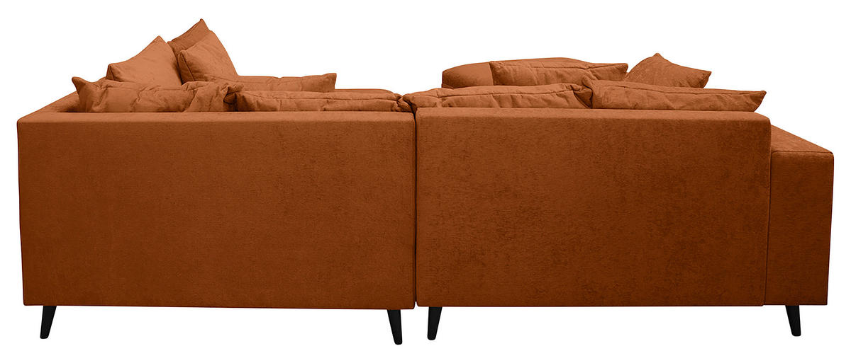 Ecksofa inkl. Hocker tekstil  boje hrđe   - boje hrđe/crna, Design, tekstil/drvo (247/174cm) - MID.YOU