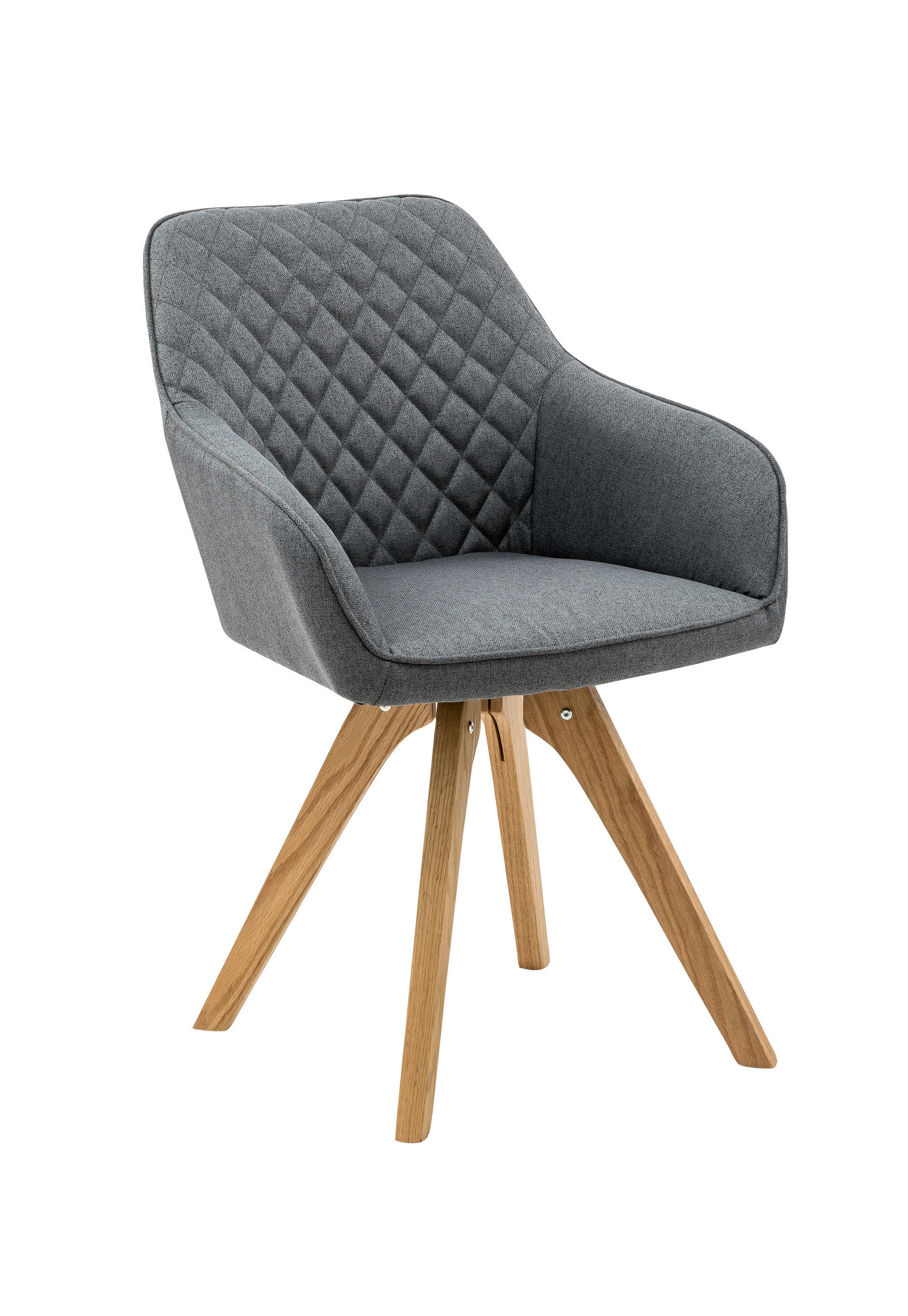 ARMLEHNSTUHL-SET 2 Stück  in Webstoff  - Naturfarben/Grau, MODERN, Holz/Textil (59/88/61cm) - Livetastic