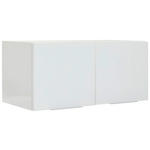 AUFSATZSCHRANK 91/40/40,5 cm   - Weiß Hochglanz/Alufarben, Design, Holzwerkstoff/Metall (91/40/40,5cm) - Voleo