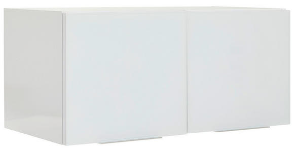 AUFSATZSCHRANK 91/40/40,5 cm - Weiß Hochglanz/Alufarben, Design, Holzwerkstoff/Metall (91/40/40,5cm) - Voleo