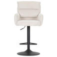 BARHOCKER Cord Beige Stoffauswahl, Sitzfläche 360° drehbar  - Beige/Schwarz, Design, Textil/Metall (54/98-120/58cm) - Novel