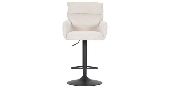 BARHOCKER Cord Beige Stoffauswahl, Sitzfläche 360° drehbar  - Beige/Schwarz, Design, Textil/Metall (54/98-120/58cm) - Novel