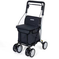 EINKAUFSTROLLEY  - Silberfarben/Schwarz, Trend, Textil/Metall (65/88.5/52.5cm) - Milino