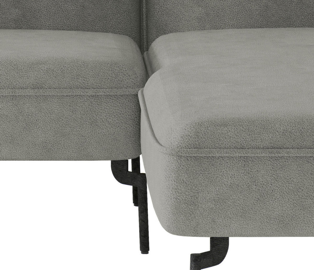 SITZGARNITUR in Flachgewebe Grau  - Edelstahlfarben/Grau, Design, Textil/Metall (265/185cm) - Livetastic