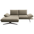 ECKSOFA  in Flachgewebe Hellbraun  155/234 cm  - Hellbraun/Schwarz, Design, Textil/Metall (155/234cm) - Dieter Knoll