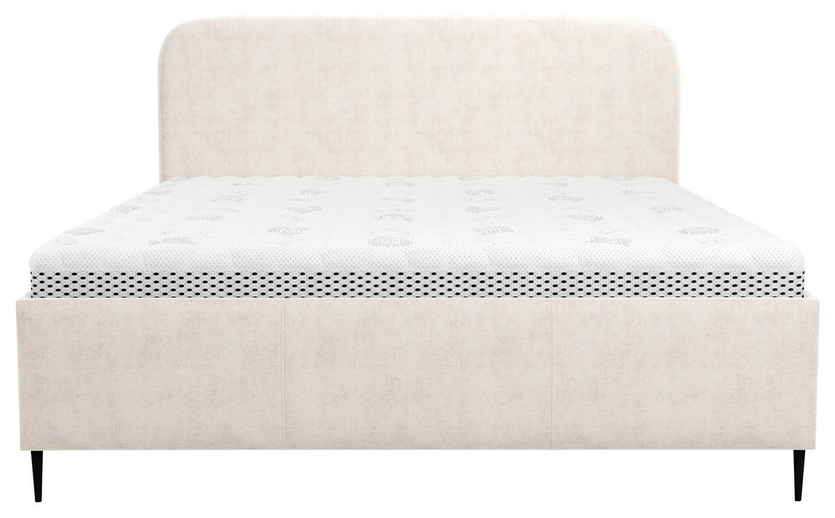 STOPPAD SÄNG 180/200 cm  i vit  - vit/svart, Modern, metall/trämaterial (180/200cm) - MID.YOU