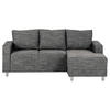 ECKSOFA Schwarz Struktur  - Chromfarben/Schwarz, Design, Textil/Metall (200/144cm) - MID.YOU