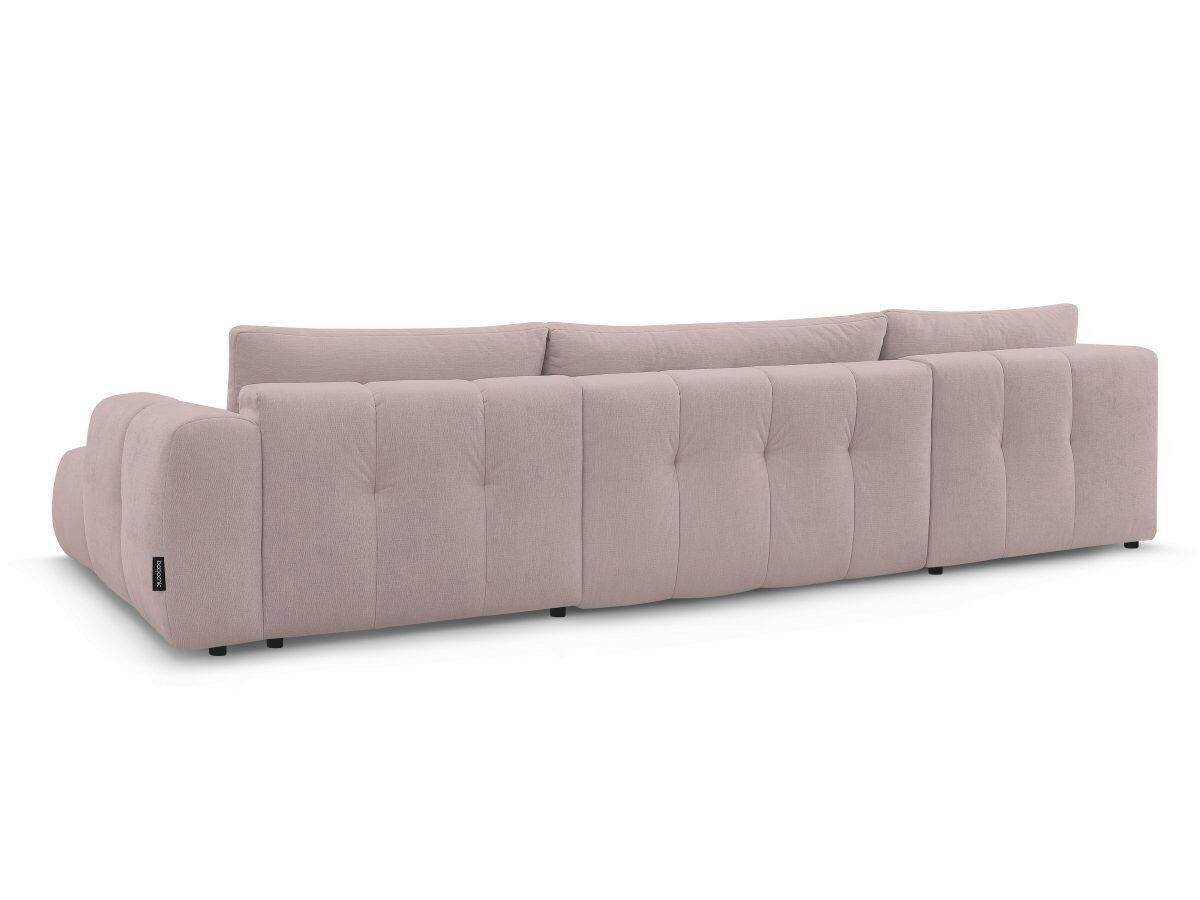 WOHNLANDSCHAFT  FUJI  Pink Leinenoptik  - Pink/Schwarz, MODERN, Kunststoff/Textil (204/377/160cm)