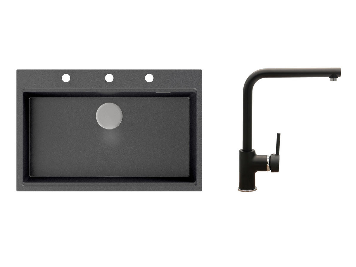 SET SUDOPERA I SLAVINE   76/50/22 cm         - crna, Basics, kamen (76/50/22cm)