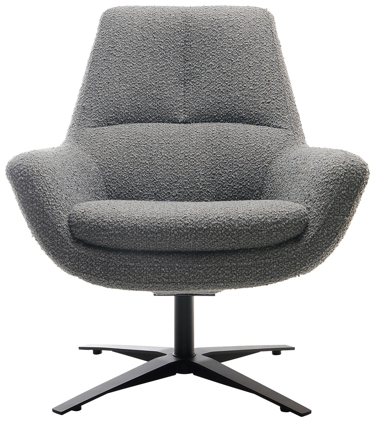 SESSEL Bouclé Anthrazit    - Anthrazit/Schwarz, MODERN, Textil/Metall (81/92/83cm) - Trendmanufaktur
