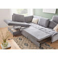 ECKSOFA in Chenille Grau  - Schwarz/Grau, Natur, Textil/Metall (233/288cm) - Valnatura