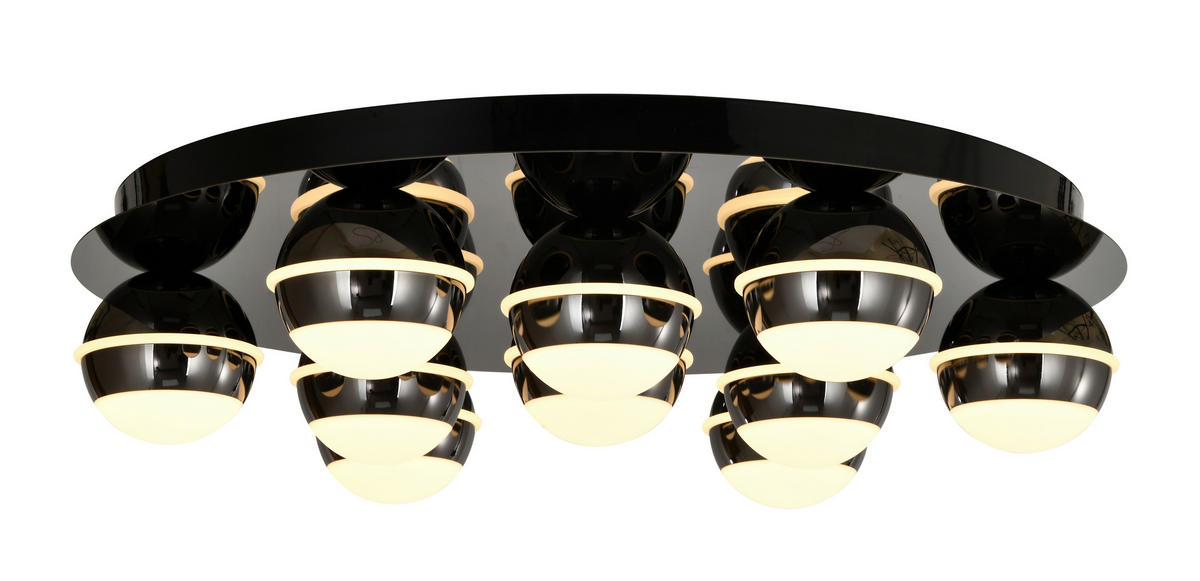 LED-DECKENLEUCHTE Biarritz 60/60/14 cm  - Schwarzchrom, Basics, Kunststoff/Metall (60/60/14cm)
