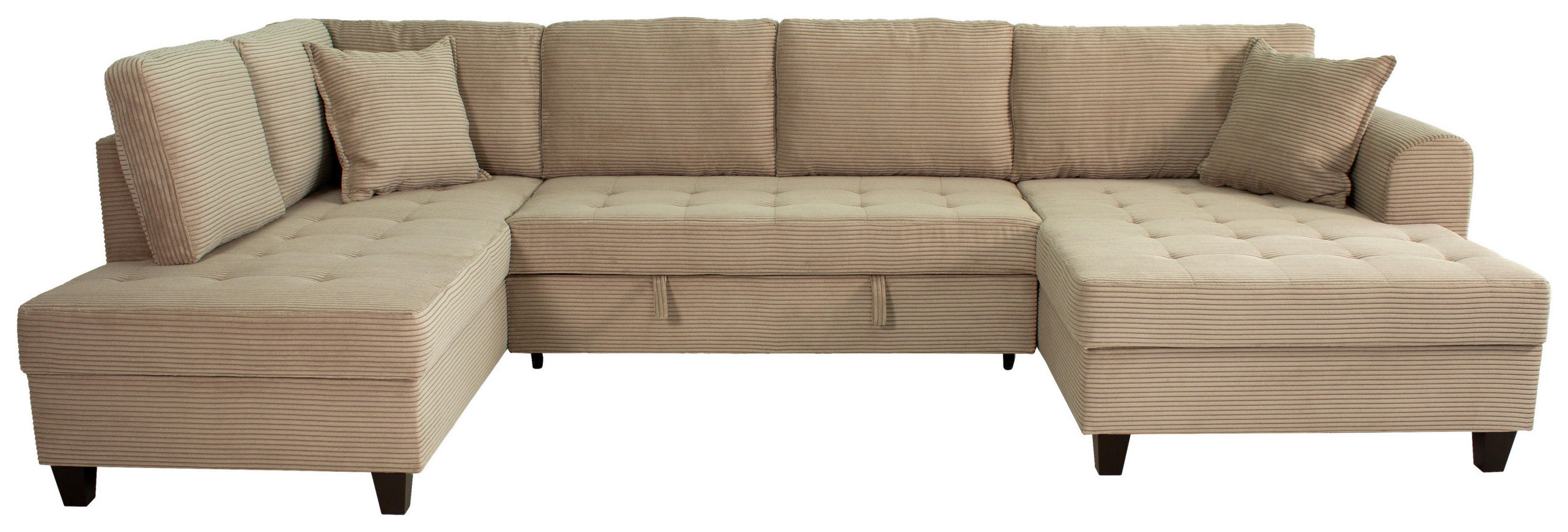 WOHNLANDSCHAFT MORITZ Graubraun Cord  - Graubraun, Trend, Textil (178/324/155cm) - P & B