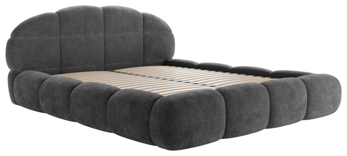 POLSTERBETT 180/200 cm,  in Anthrazit, gepolstertes Kopfteil, Lattenrost, Bettkasten,  - Anthrazit/Schwarz, Design, Holz/Textil (180/200cm) - Chameo