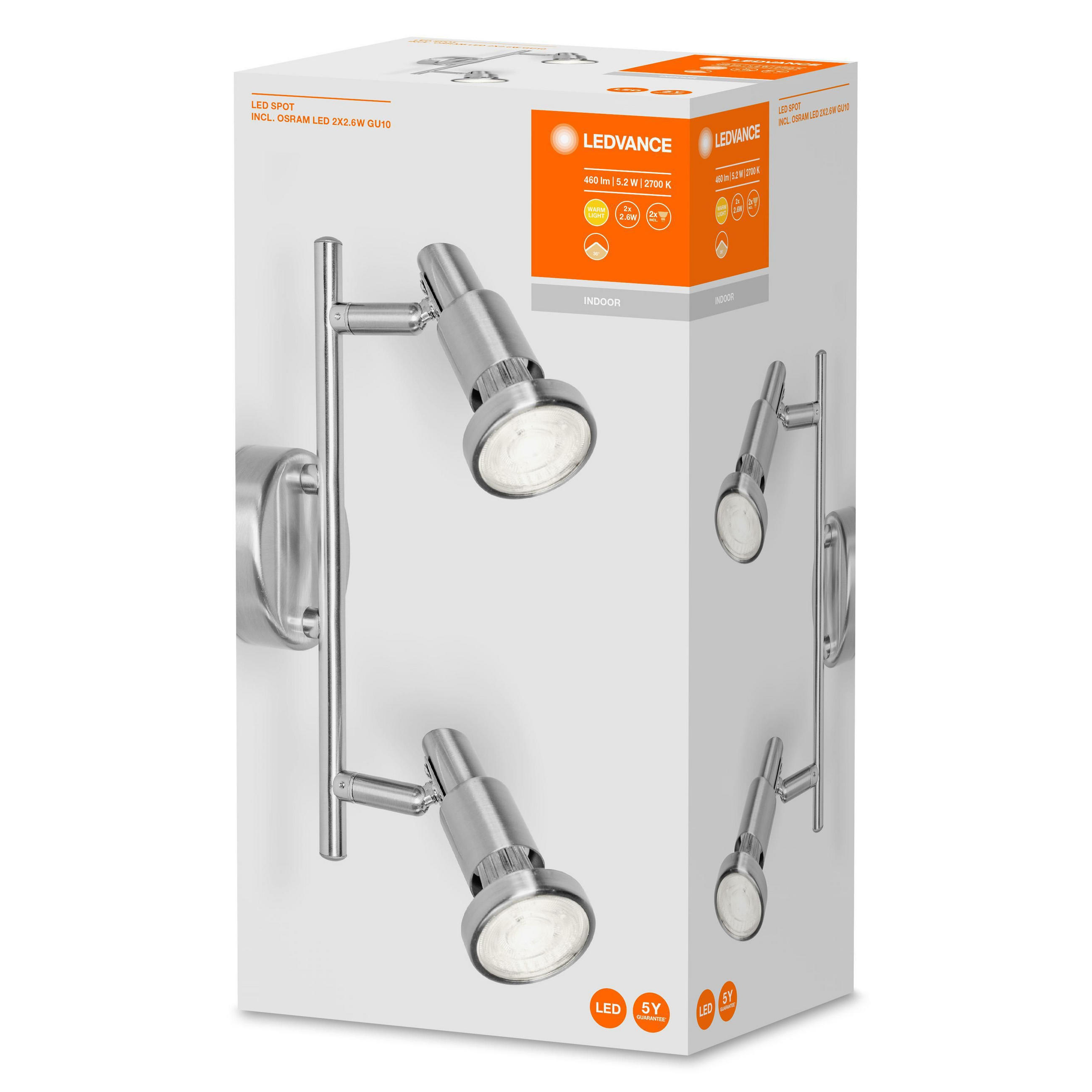 LED-DECKENLEUCHTE    68,4/9/17 cm  - Nickelfarben, Basics, Metall (68,4/9/17cm) - Ledvance