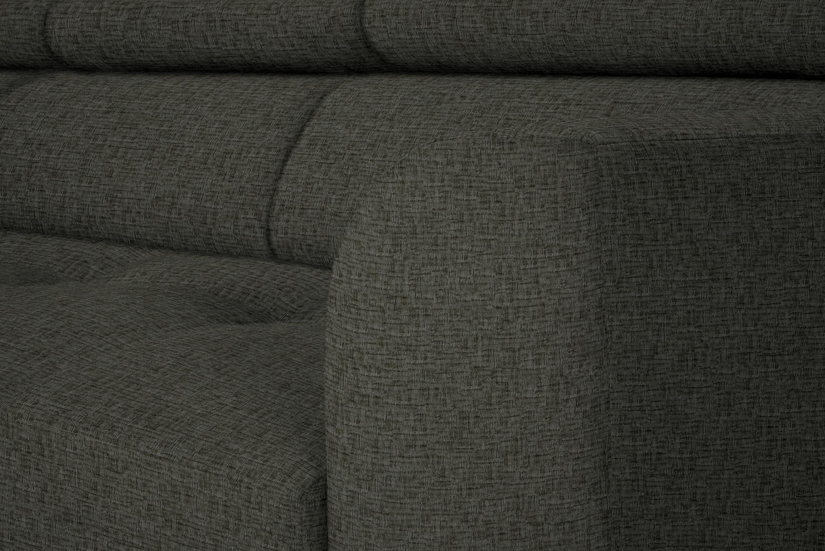 ECKSOFA in Chenille Graubraun  205/280 cm  - Graubraun/Schwarz, Design, Textil/Metall (205/280cm) - Xora