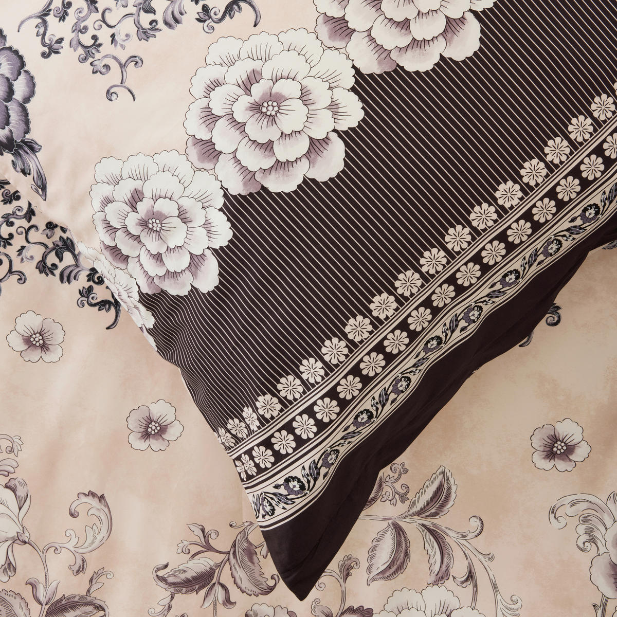 BETTWÄSCHE Paraggi Satin 135/200 cm  - Schwarz, KONVENTIONELL, Textil (135/200cm) - Bassetti